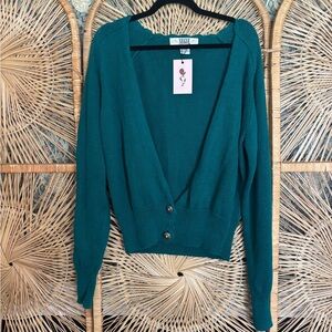 Vintage 1990s teal cardigan